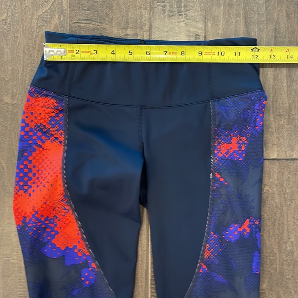 Athleta Black/Blue/Orange Patterned Leggings, Siz… - image 8